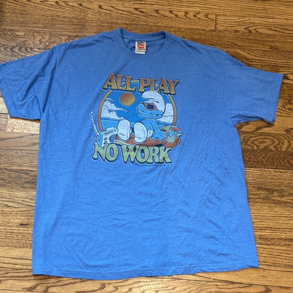 Junk Food Blue Smurf Graphic Tee - All Play No Work